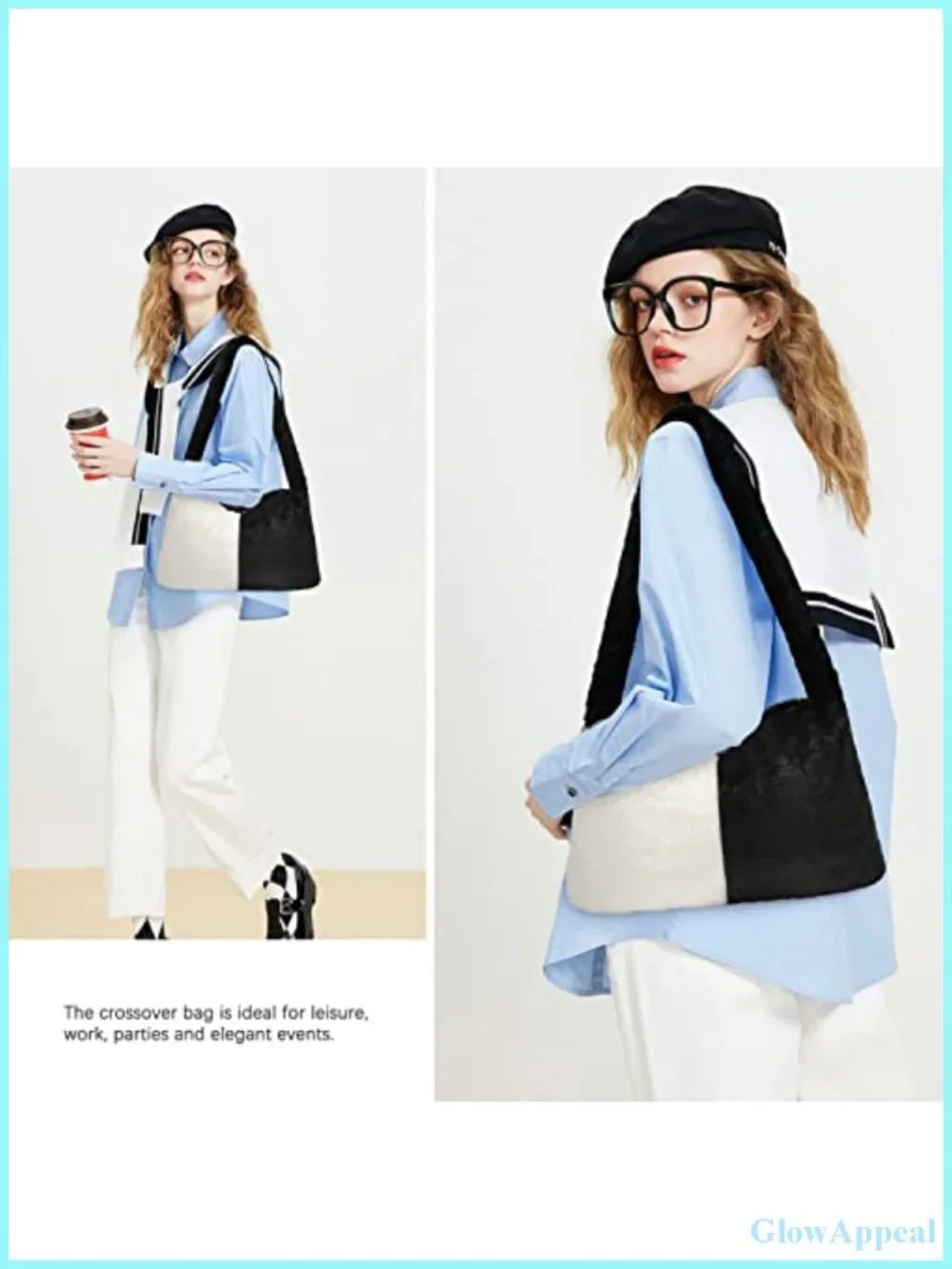 Fuzzy Tote Bag Y2K Fluffy Shoulder Bag Furry Purse Large Cute Plush Bag